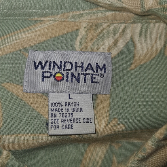 Men's Premium Wyndham Pointe Casual Floral Print Short Sleeve Rayon Shirt Large - Picture 3 of 8